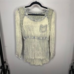 EarthBound Distressed Crochet Top